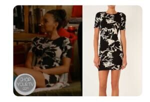 Topshop Petite Cream and Black Botanical T-Shirt Mini Dress sz 4 Petite